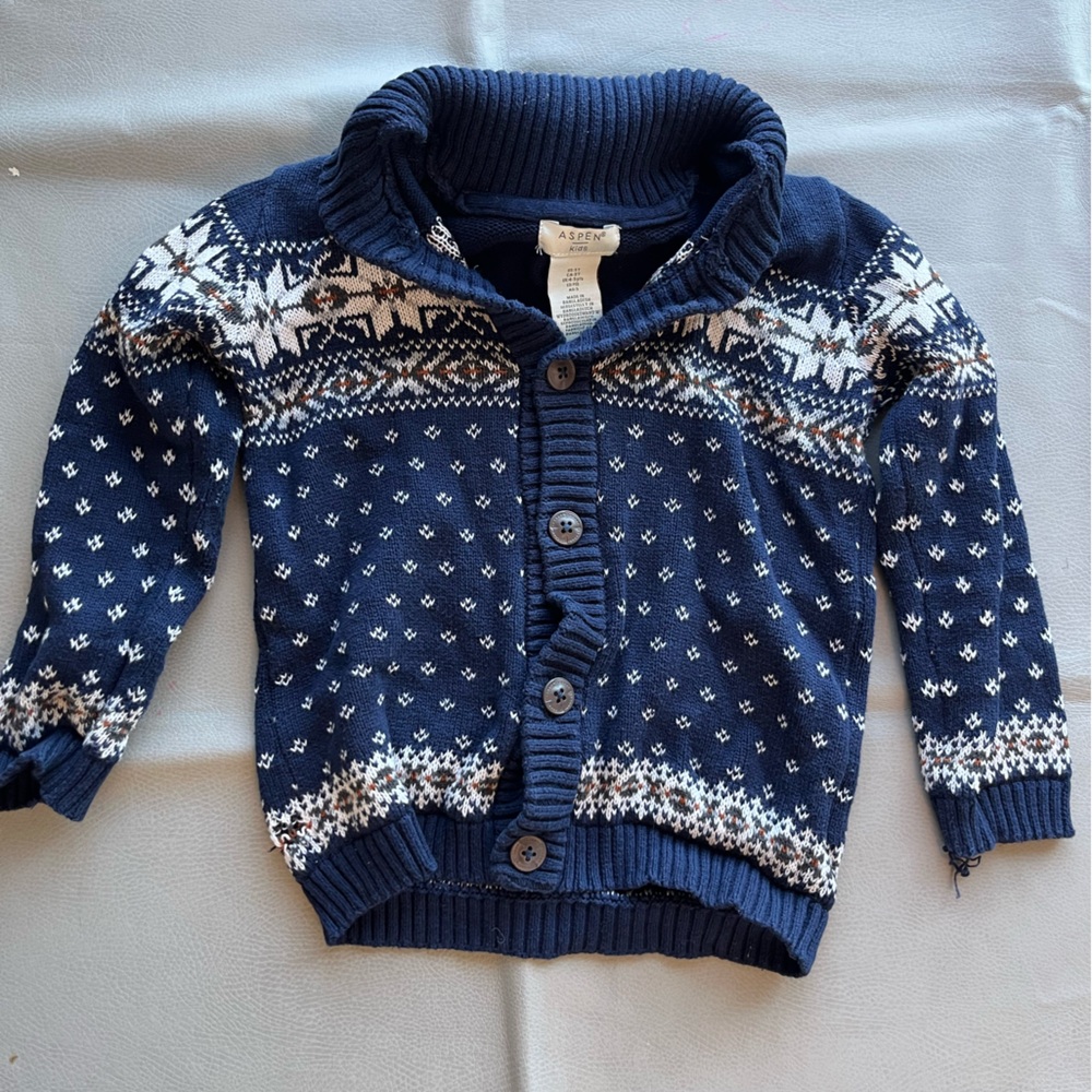 Aspen Kids fair isle knit cardigan sweater